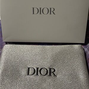 DIOR TROUSSE POUCH 🌺 Silver and white. NEW in BOX 🌺